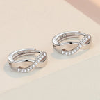 New 925 Sterling Silver Shining Zircon Earrings Women'S Circle Round Earrings Fashionable And Elegant Jewelry Birthday Gift